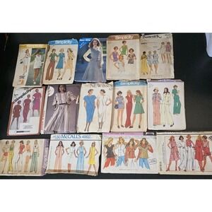 Vintage Sewing Patterns 1970's 14pc Lot New And Used